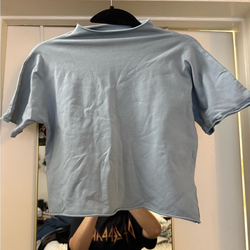SKIMS Short Sleeve Tee in Light Blue